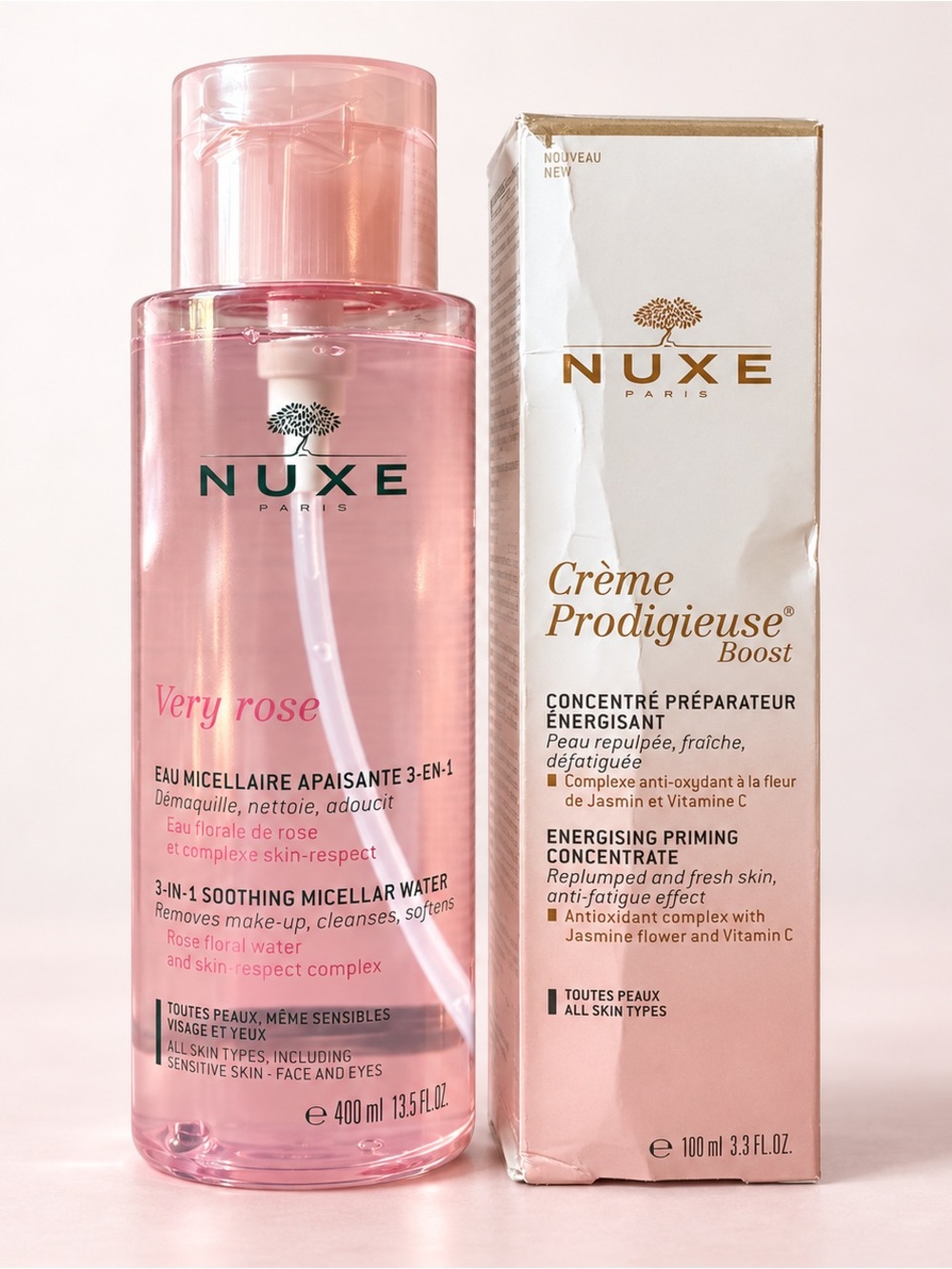 NUXE Paris Skincare Bundle Micellar Water & Crème Prodigieuse Boost